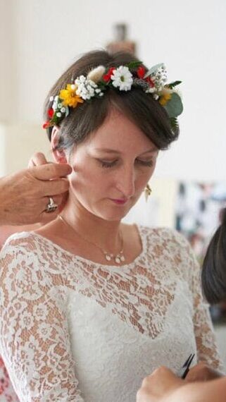 Couronne de fleurs naturelles